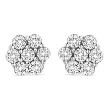 14K White Gold 1/2 cttw Round-Cut Diamond Floral Stud Earrings (I-J Color, SI2-I1 Clarity)-0