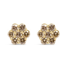 14K Yellow Gold 1.0 Cttw Diamond Floral Stud Earrings (J-K Color, VS2-SI1 Clarity)-0