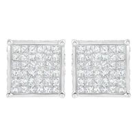 10K White Gold 2ct TDW Princess-Cut Composite Diamond Stud Earring (I-J ,I2-I3)