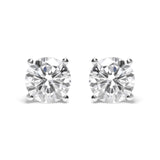 14K White Gold Round Brilliant-Cut Lab Grown Diamond Classic 4-Prong Stud Earrings with Screw Backs (G-H Color. VS1-VS2 Clarity)-0 thumbnail 1