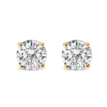 14K Gold 3.0 Cttw Lab Grown Diamond Solitaire Stud Earrings-1