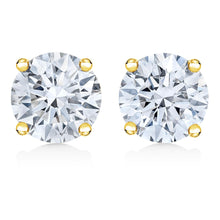 14K Gold 1/2 Cttw Round Brilliant Cut Lab Grown Diamond 4-Prong Classic Solitaire Stud Earrings-0