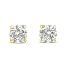 14K Gold 1.0 Carat Round Brilliant Cut Lab Grown White Diamond 4-Prong Classic Solitaire Stud Earrings-2