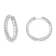 .925 Sterling Silver 1/2 Cttw Diamond Wire Cage Style Hoop Earring (I-J Color, I2-I3 Clarity)-0