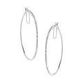 .925 Sterling Silver Diamond Accent Medium Sized Hoops Earrings (I-J Color, I2-I3 Clarity)-0