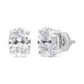 14K White Gold Lab Grown Oval Solitaire Diamond Stud Earrings (F-G Color, VS2-SI1 Clarity)-0