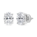 14K White Gold Lab Grown Oval Solitaire Diamond Stud Earrings (F-G Color, VS2-SI1 Clarity)-0 thumbnail 1