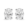 14K White Gold Prong Set Lab Grown Oval Diamond Solitaire Stud Earring (F-G Color, VS1-VS2 Clarity)-0