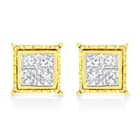 14K White Gold 1/2 Cttw 4-Prong Set Brilliant Round-Cut Solitaire Lab Grown Diamond Push Back Stud Earrings (E-F Color, VVS2-VS1 Clarity)