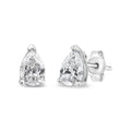 14K White Gold Pear Shape Solitaire Lab Grown Diamond Stud Earrings (F-G Color, VS2-SI1 Clarity)-0