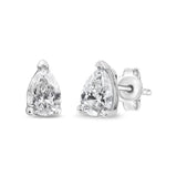 14K White Gold Pear Shape Solitaire Lab Grown Diamond Stud Earrings (F-G Color, VS2-SI1 Clarity)-2 thumbnail 3