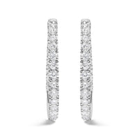 14K White Gold 5.00 Cttw Lab Grown Diamond Inside Out Hoop Earrings (F-G Color, VS1-VS2 Clarity)
