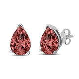 14K White Gold 1/2 Cttw Lab Grown Pink Pear Diamond 3 Prong Set Martini Solitaire Stud Earrings (Pink Color, VS2-SI1 Clarity)-0 thumbnail 1