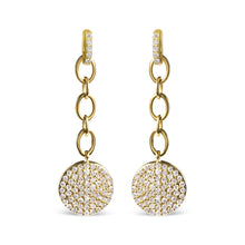 14K Yellow Gold 1.0 Cttw Diamond Chain Cluster Dangle Chain Earrings (I-J Color, I1-I2 Clarity)-0