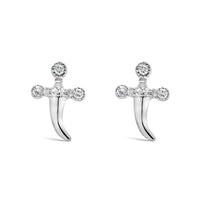 .925 Sterling Silver Diamond Accent Knife Earrings (H-I Color, I2-I3 Clarity)