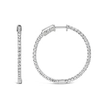 14K White Gold 1 1/2 Cttw Lab Grown Diamond Inside Out Hoop Earrings (G-H Color, VS2-SI1 Clarity)-0