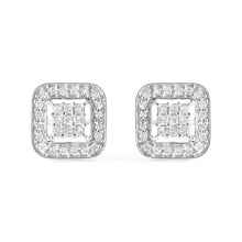 10K White Gold 5/8 Cttw Diamond Square Shaped Composite Stud Earrings (I-J Color, I1-I2 Clarity)-0