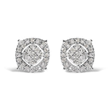 10K White Gold 1/2 Cttw Diamond Cushion Shaped Composite Stud Earrings (I-J Color, I1-I2 Clarity)-0