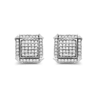 10K White Gold 1.0 Cttw Diamond  Composite with Halo Stud Earrings (H-I Color, I1-I2 Clarity)