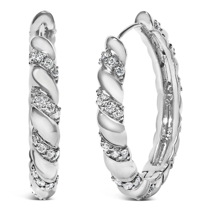 14K White Gold 1 1/5 Cttw Lab Grown Diamond Swirl Design 1