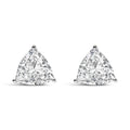 14K White Gold Trillion Cut Lab Grown Diamond 3-Prong Classic Solitaire Stud Earrings (F-G Color, VS1-VS2 Clarity)-0