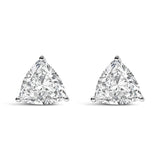 14K White Gold Trillion Cut Lab Grown Diamond 3-Prong Classic Solitaire Stud Earrings (F-G Color, VS1-VS2 Clarity)-0 thumbnail 1