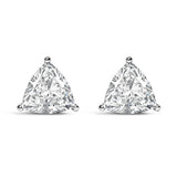 14K White Gold Trillion Cut Lab Grown Diamond 3-Prong Classic Solitaire Stud Earrings (F-G Color, VS1-VS2 Clarity)-1 thumbnail 2