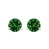 14K White Gold 1 1/2 Cttw 3-Prong Martini Set Brilliant Round-Cut Solitaire Lab Grown Green Diamond Screwback Stud Earrings (Green Color, VS2-SI1 Clarity)-0 thumbnail 1