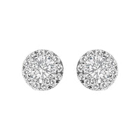 14K White Gold 1/2 Cttw Lab-Grown Diamond Halo Stud Earring (F-G Color, VS1-VS2 Clarity)