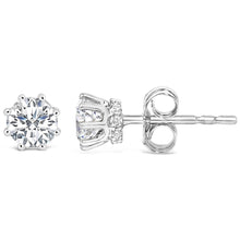 14K White Gold 1.0 Cttw Lab-Grown Diamond 8 Prong Hidden Halo Stud Earrings (F-G Color, VS1-VS2 Clarity)-0