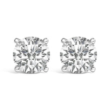 14K White Gold 2 1/2 Cttw Lab Grown Diamond Solitaire Stud Earrings-0
