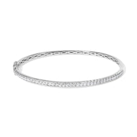 14K Gold 1.00 Cttw Half Eternity Diamond Bangle Bracelet (G-H Color, SI2-I1 Clarity) - 7