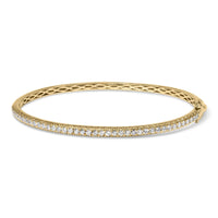 14K Gold 1.00 Cttw Half Eternity Diamond Bangle Bracelet (G-H Color, SI2-I1 Clarity) - 7