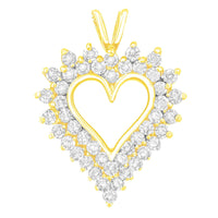 .925 Sterling Silver 3.00 Cttw Round Cut Diamond Cluster Heart 18