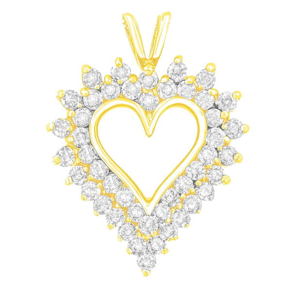 .925 Sterling Silver 3.00 Cttw Round Cut Diamond Cluster Heart 18
