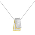 14K Gold 1.0 Cttw Princess Cut Diamond Two Tone Foldover Box Pendant 18” Box Chain Necklace (H-I Color, SI2-I1 Clarity)-0