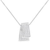 14K Gold 1.0 Cttw Princess Cut Diamond Two Tone Foldover Box Pendant 18” Box Chain Necklace (H-I Color, SI2-I1 Clarity)-1 thumbnail 2