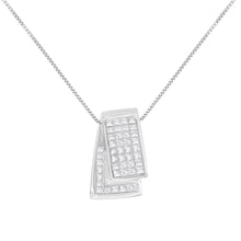 14K Gold 1.0 Cttw Princess Cut Diamond Two Tone Foldover Box Pendant 18” Box Chain Necklace (H-I Color, SI2-I1 Clarity)-1
