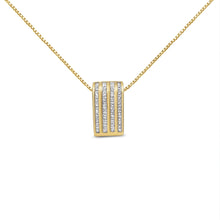 14K Yellow Gold 2 1/3 cttw Princess Cut Diamond Block Pendant Necklace (H-I, SI1-SI2)-0