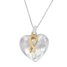 10K Yellow Gold Over Silver Heart Pendant Necklace-0