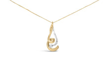 Espira 10K Two-Tone Gold 1/10 cttw Round Cut Diamond Swirl Pendant Necklace (I-J, I2-I3)-0