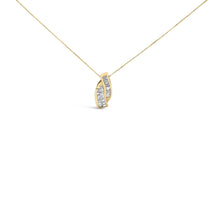 14k Yellow Gold 1 1/3 Cttw Princess and Baguette-cut Diamond Double Curved Pendant Necklace (H-I Color ,VS1-VS2 Clarity) - NO CHAIN INCLUDED-0
