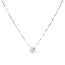 10K Gold Round Brilliant-Cut Diamond Modern Bezel-Set Solitaire 16"-18" Pendant Necklace (H-I Color, SI2-I1 Clarity)-1