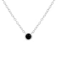 .925 Sterling Silver 1/10 Cttw Colored Diamond Suspended Bezel-Set Solitaire 16"-18" Adjustable Pendant Necklace (Color Enhanced, I1-I2 Clarity)-0