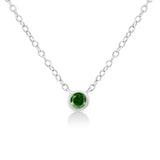 .925 Sterling Silver 1/10 Cttw Colored Diamond Suspended Bezel-Set Solitaire 16