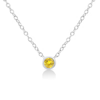 .925 Sterling Silver 1/10 Cttw Colored Diamond Suspended Bezel-Set Solitaire 16
