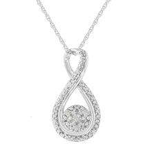 .925 Sterling Silver Diamond Accent Infinity 18" Pendant Necklace (I-J color, I2-I3 clarity)-0