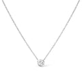 14K Gold Lab Grown Diamond Modern Bezel-Set Solitaire 16"-18" Pendant Necklace (F-G Color, VS2-SI1 Clarity)-0