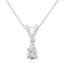 10K White Gold 1/5 cttw Diamond Pear Pendant Necklace (H-I, SI1-SI2)-0