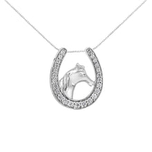 .925 Sterling Silver 1/4 cttw Diamond U Shape Pendant Necklace (I-J, I3-Promo)-0